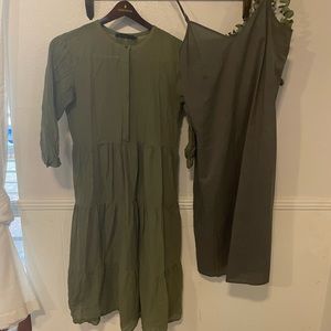 Jenni Kayne green midi dress with slip